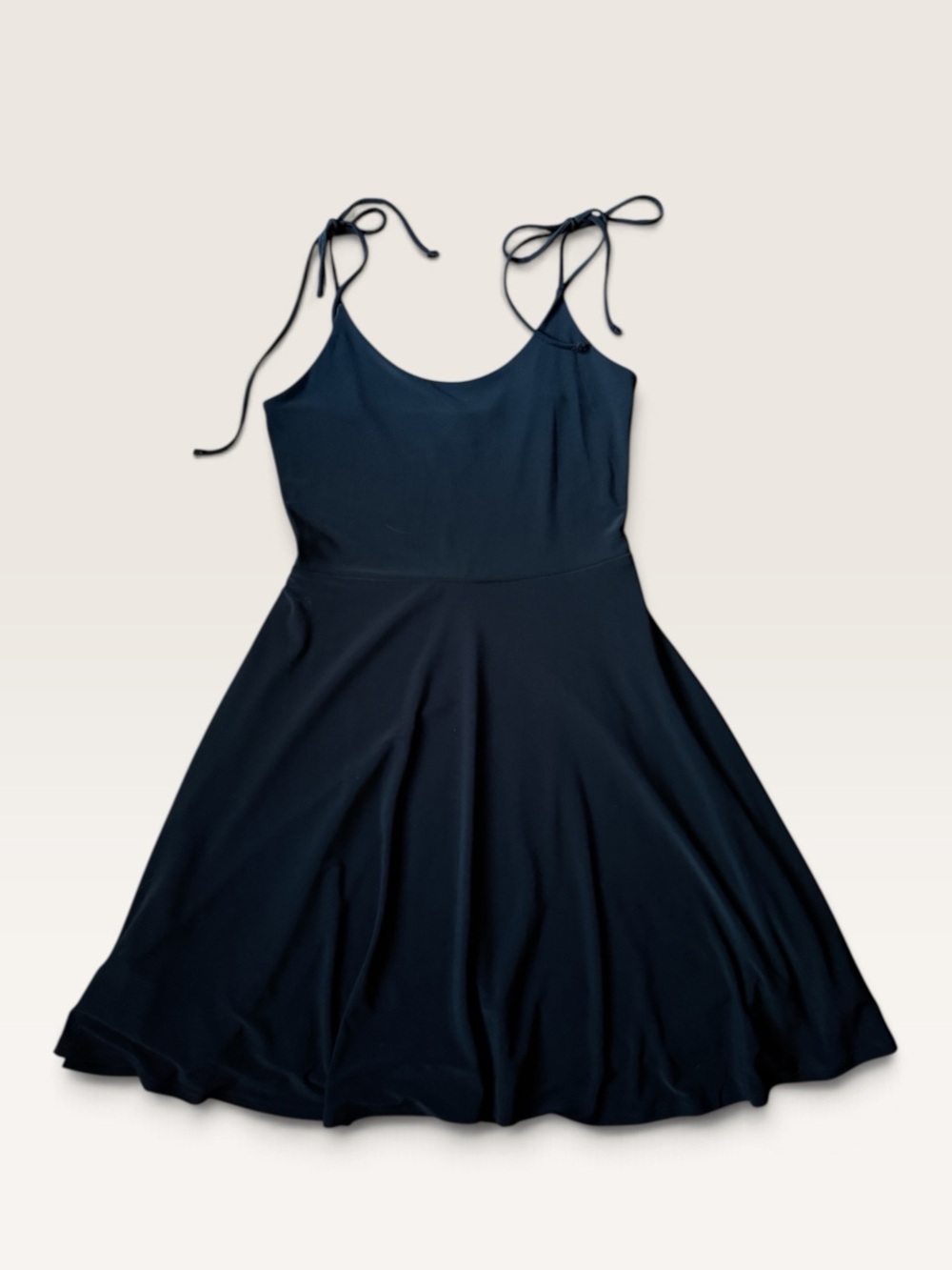 Express Black Tie-Shoulder Fit-and-Flare Mini Dress